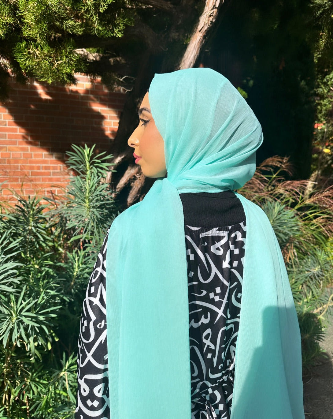 Crinkle Chiffon Hijab: Soft Spearmint