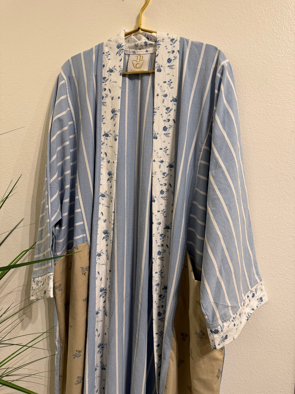 Upcycled Pocket Anorak Abaya — Blue Willow