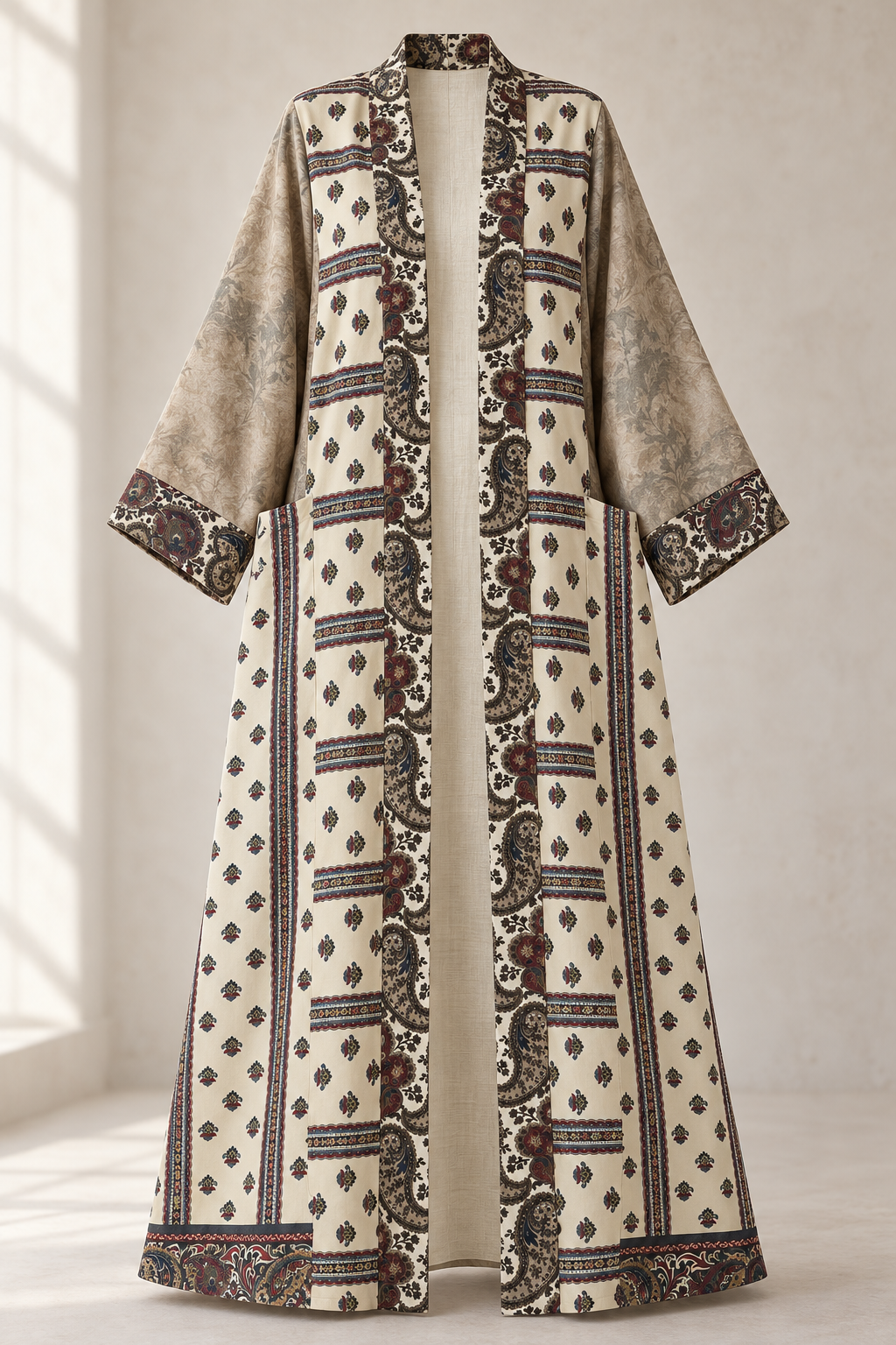 Up-cycled Pocket Anorak Abaya - Sandstone Bloom