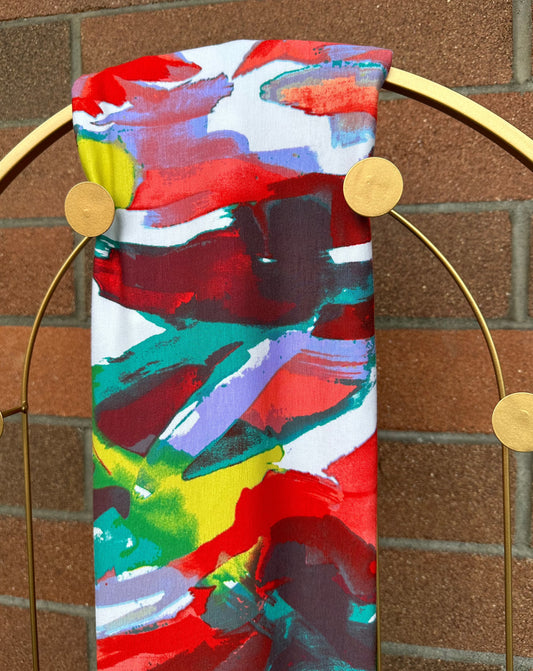 Printed Jersey Hijab: Abstract Brush Stroke