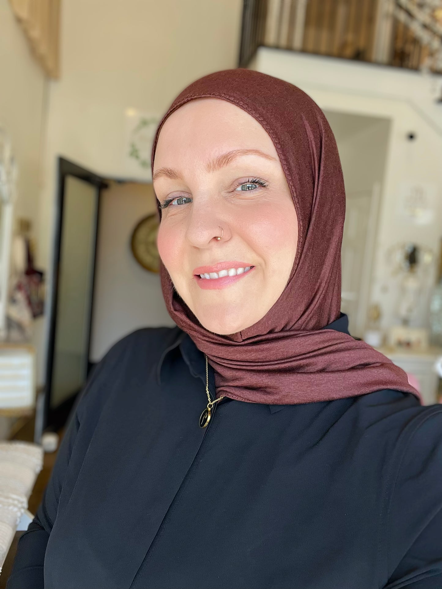 Performance Jersey Hijab: Deep Cacao