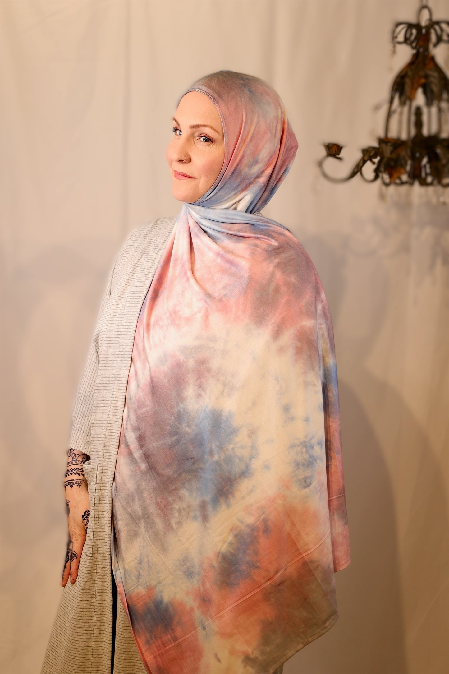 Tie Dye Jersey Hijab: Cotton Candy Cloud