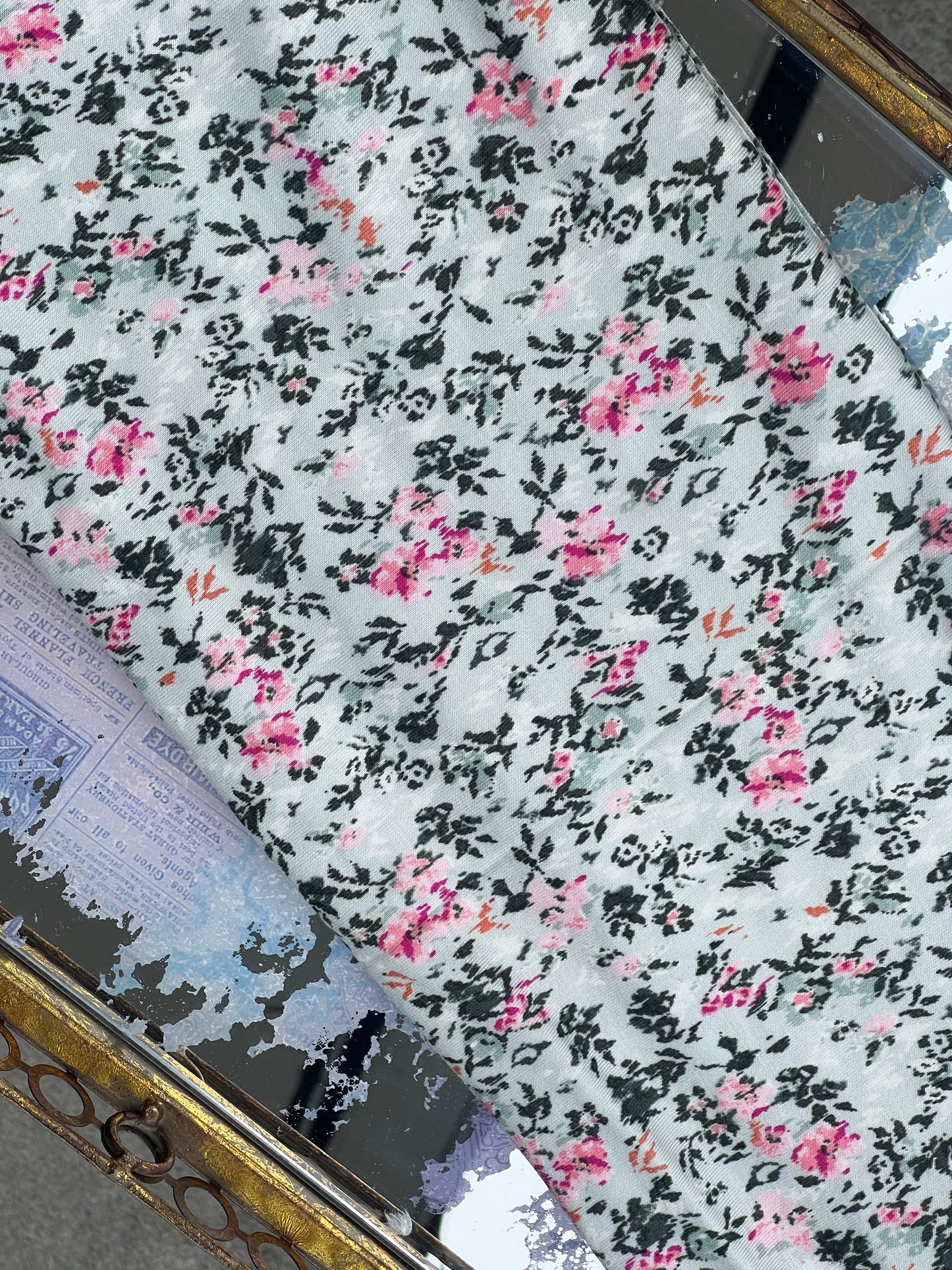 Printed Jersey Hijab: Pistachio Floral
