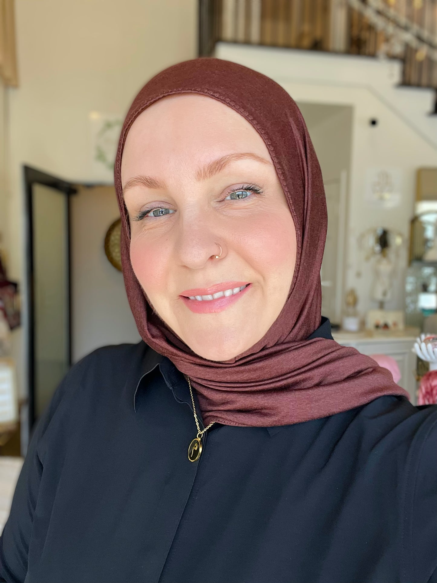Performance Jersey Hijab: Deep Cacao
