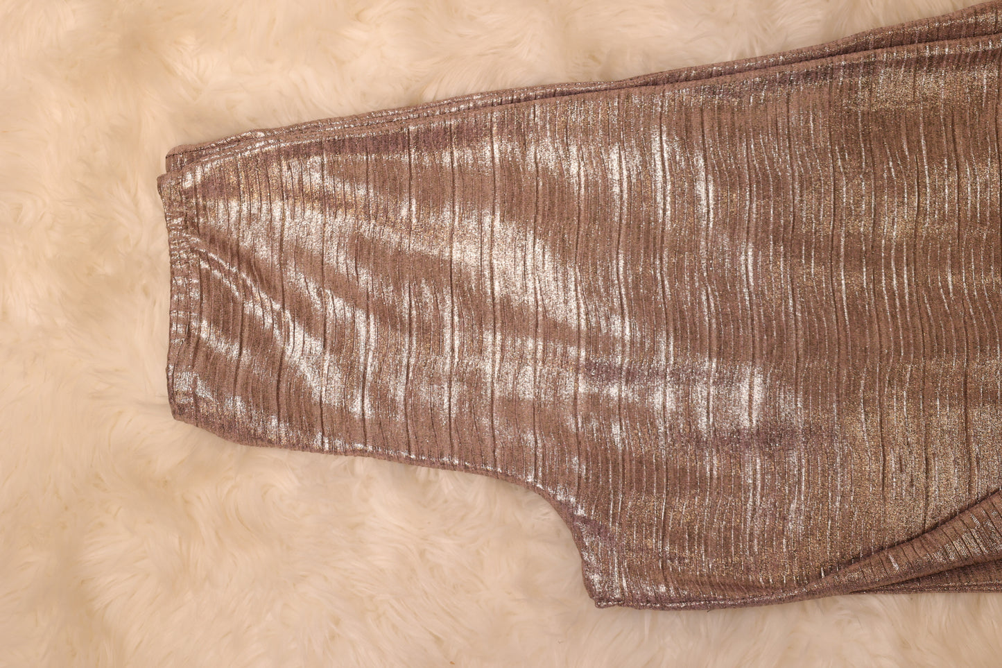 Metallic Plisse Palazzo Pant: Pink