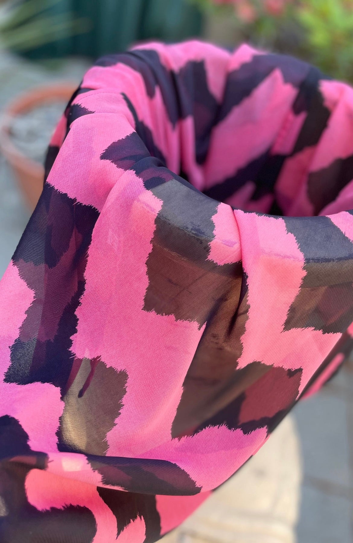 Signature MC Kimono: Pink Sherbet Zigzag
