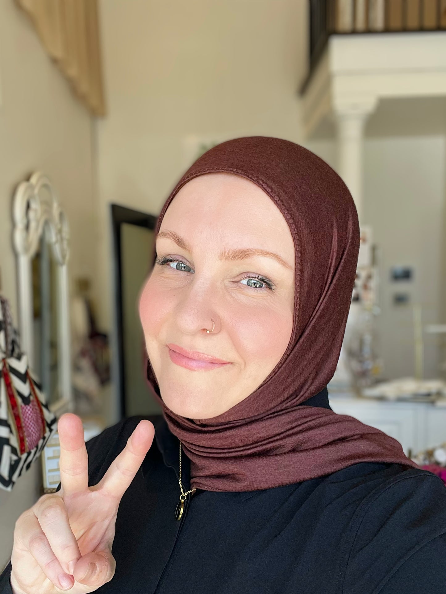 Performance Jersey Hijab: Deep Cacao