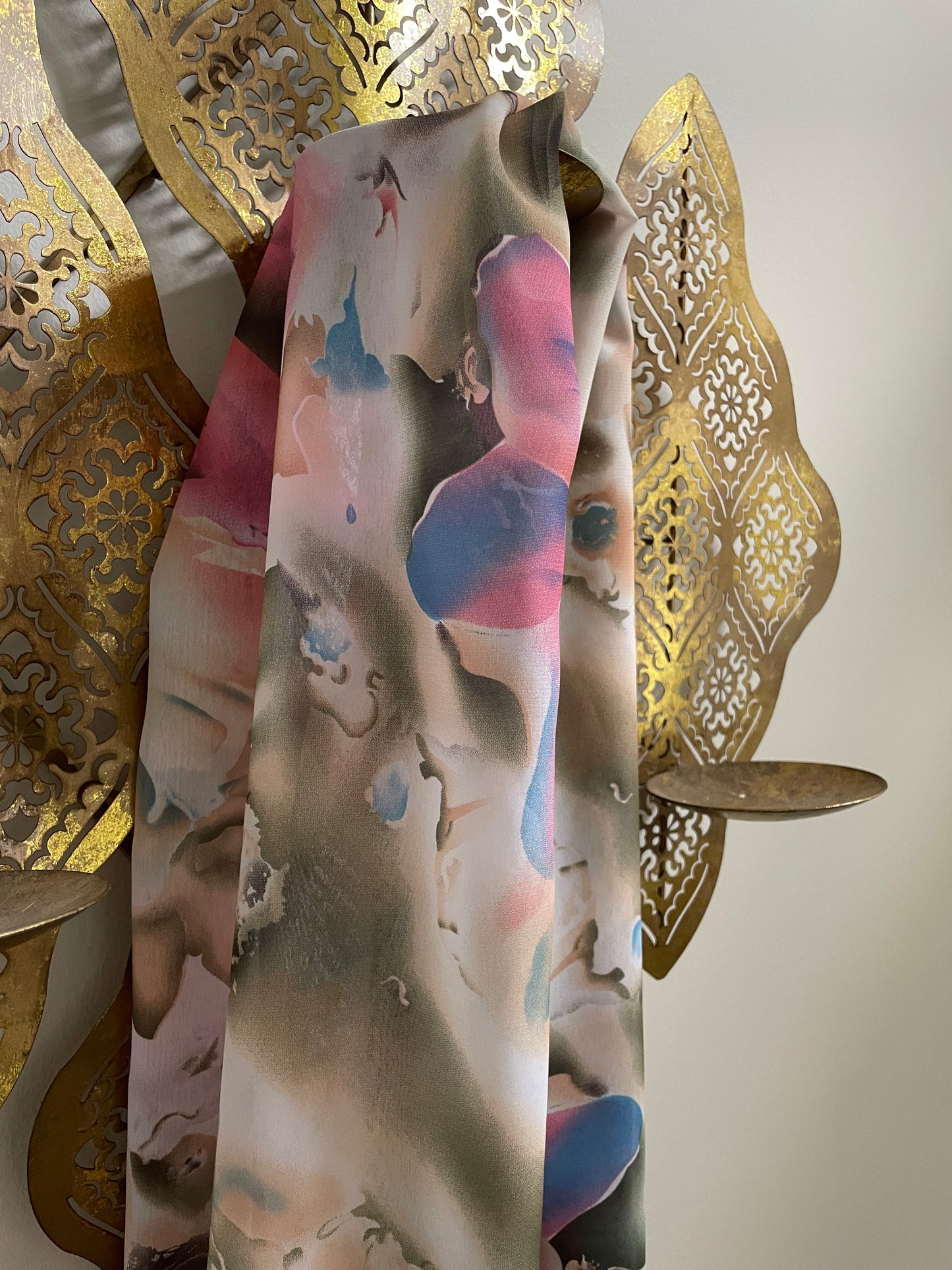 Chiffon Hijab: Hibiscus Watercolor