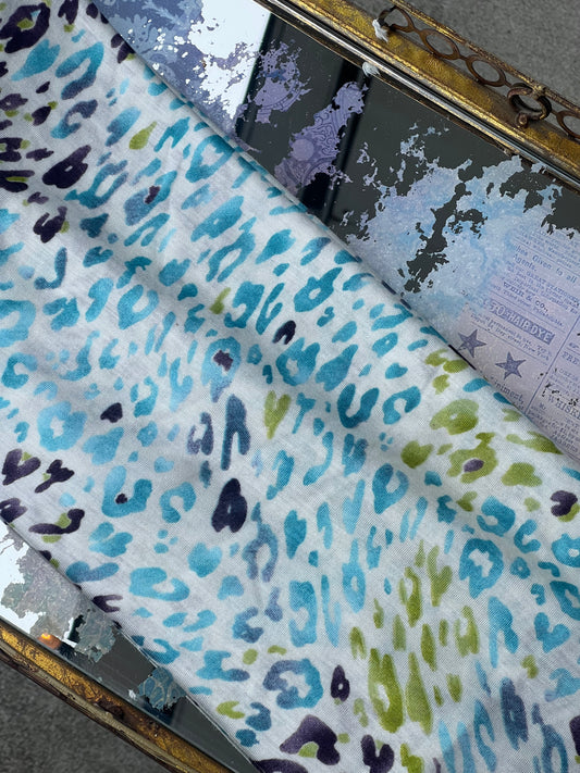 Printed Jersey Hijab: Aqua Leopard