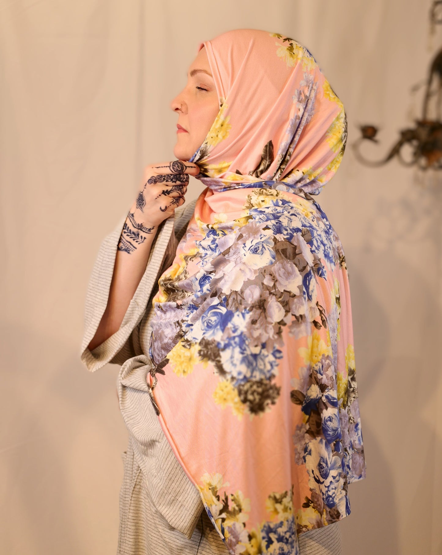 Printed Jersey Hijab: Mother's Day Bouquet
