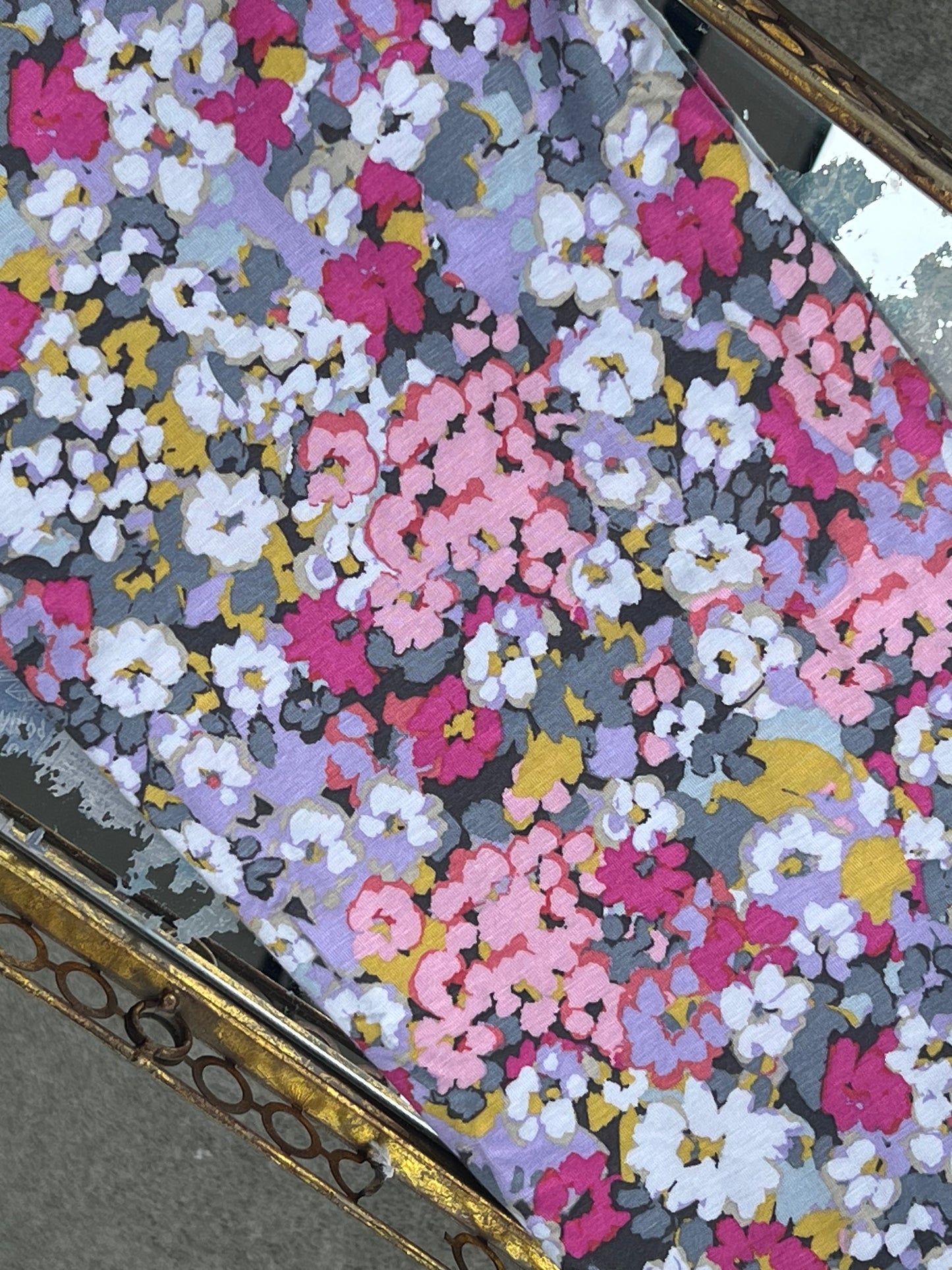 Printed Jersey Hijab: French Pansies