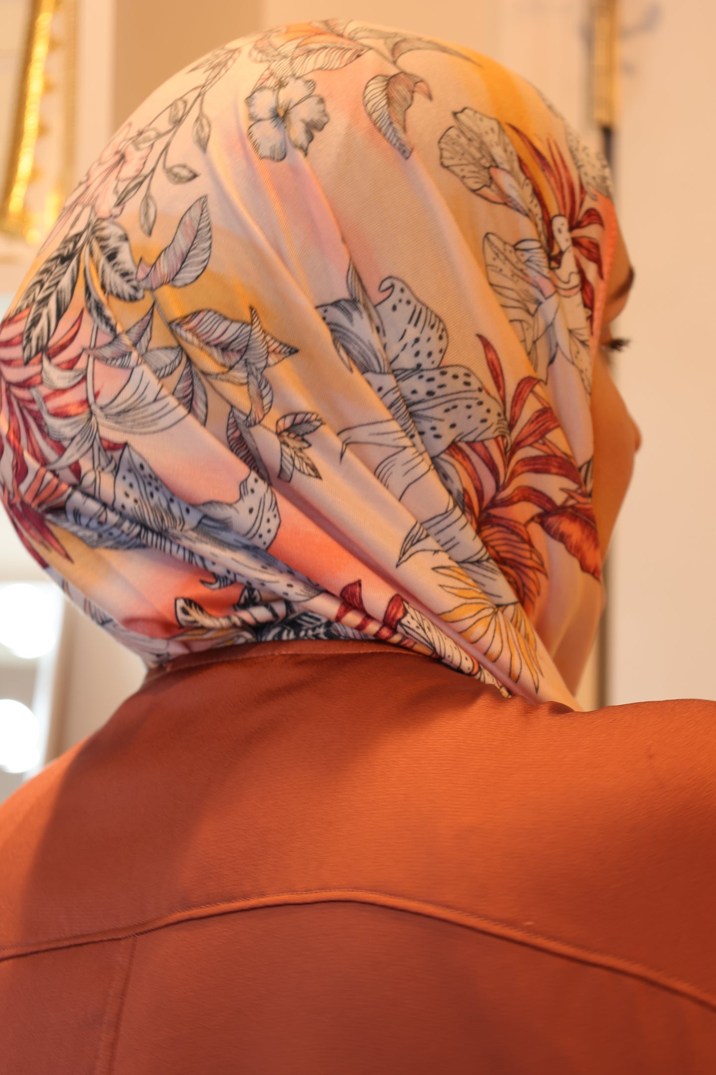 Printed Jersey Hijab: Island Punch