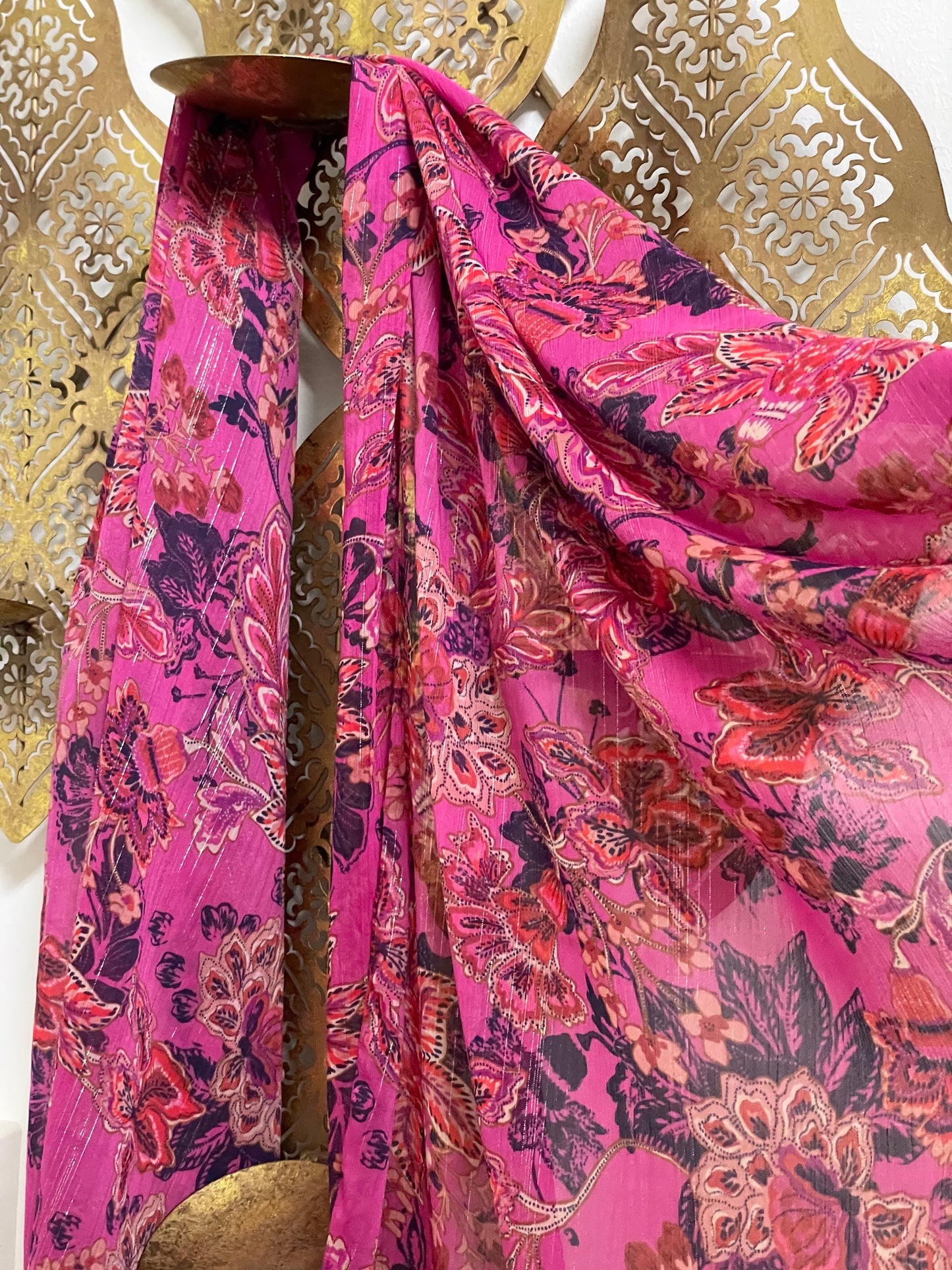 Crinkle Chiffon Hijab: Fuchsia Gala