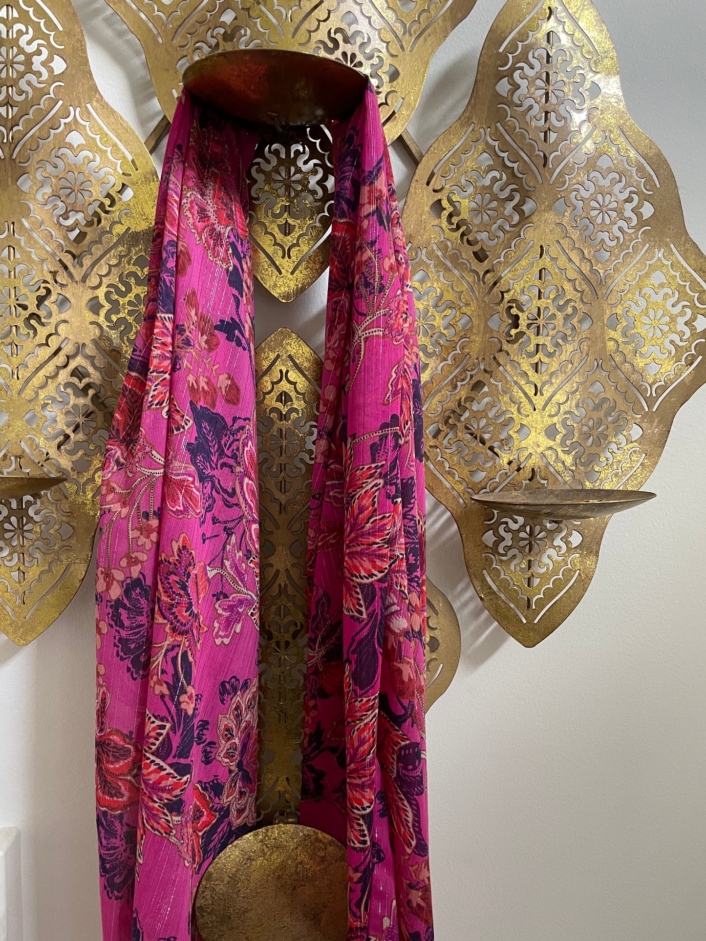 Crinkle Chiffon Hijab: Fuchsia Gala