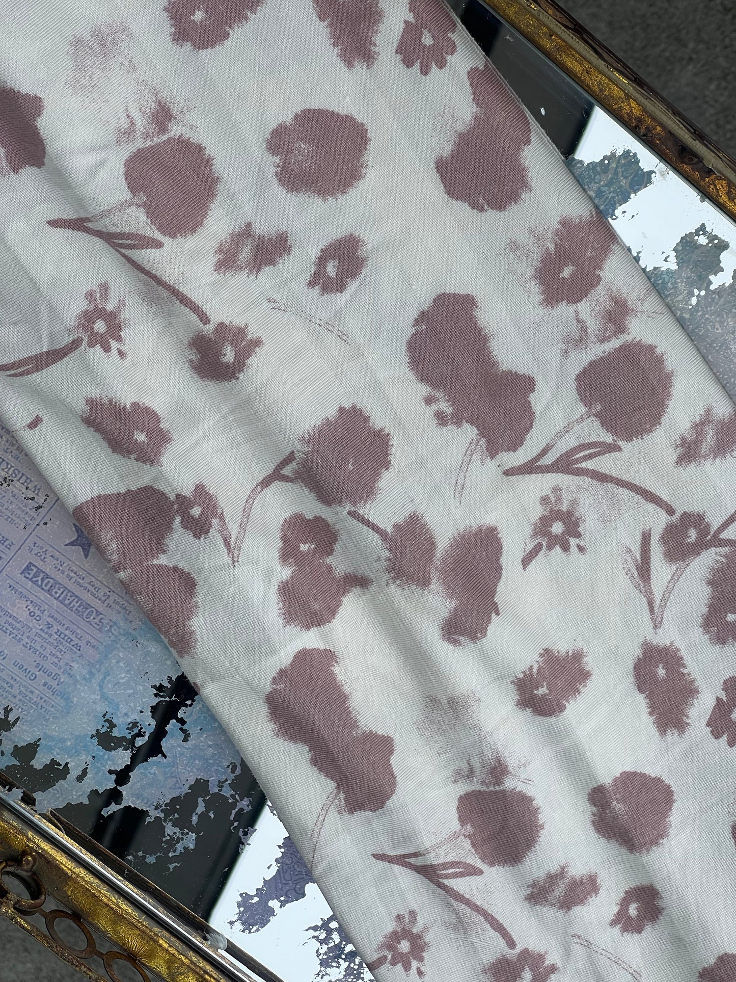 Printed Jersey Hijab: Dusty Rose Dandelion Puffs