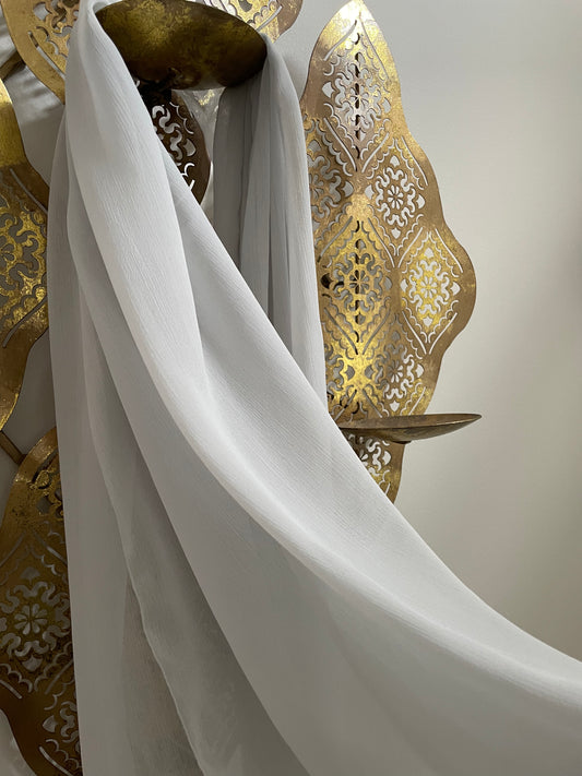 Crinkle Chiffon Hijab: Silver Mist