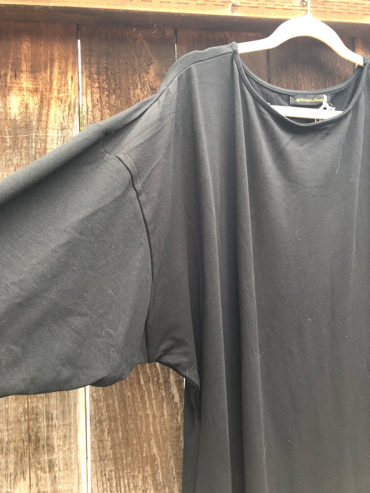 Sweatshirt Caftan Dress - Black