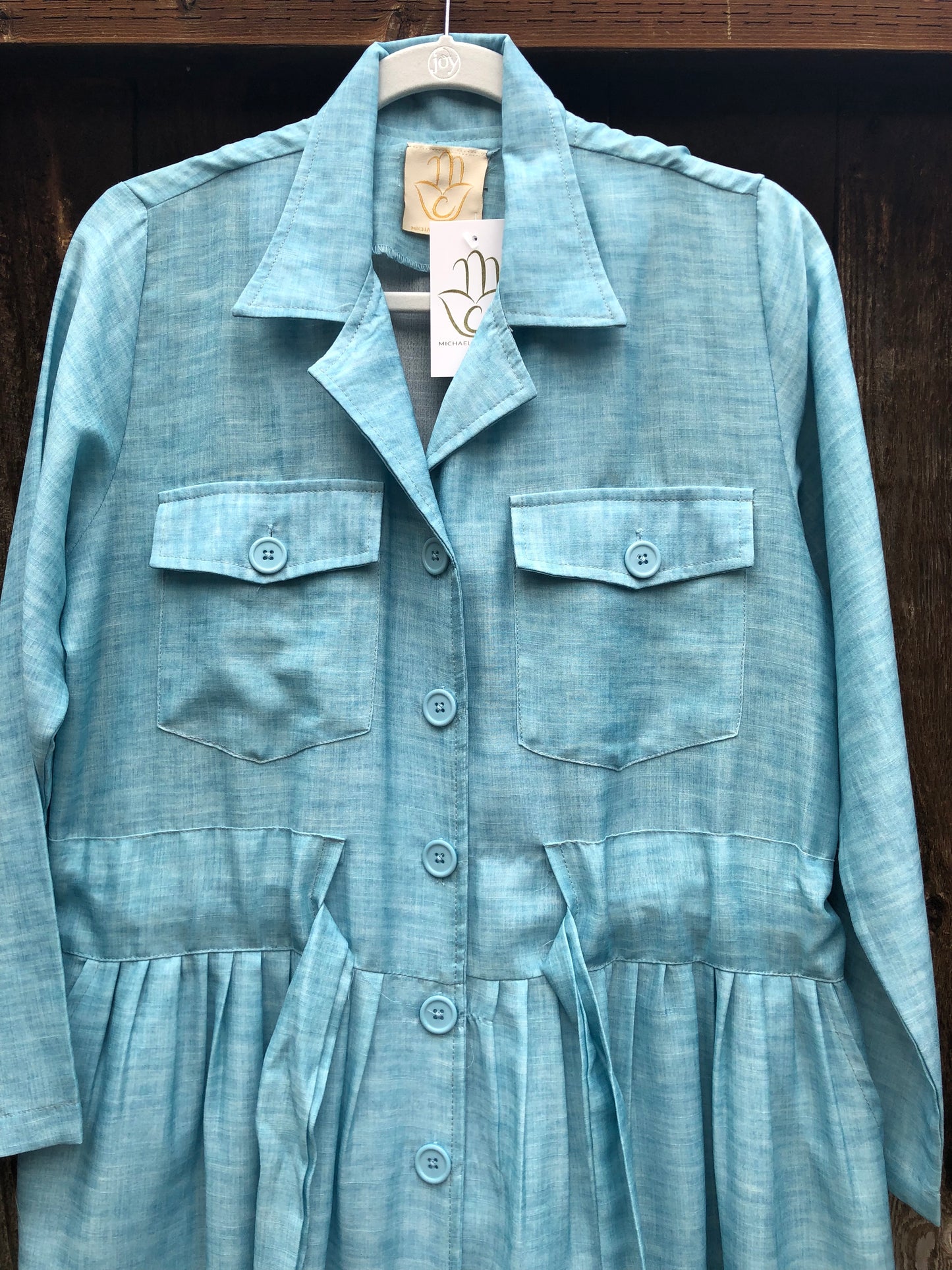 Spring Trench Dress - Turquoise