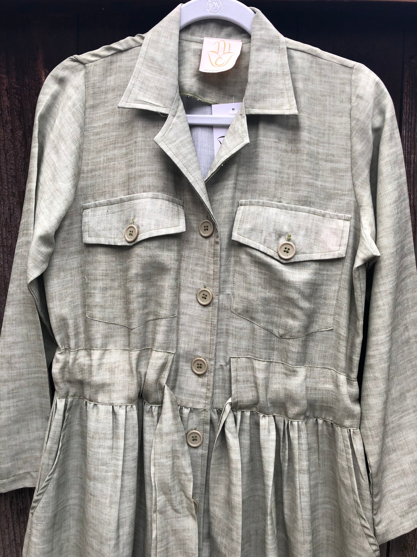 Spring Trench Dress - Light Green