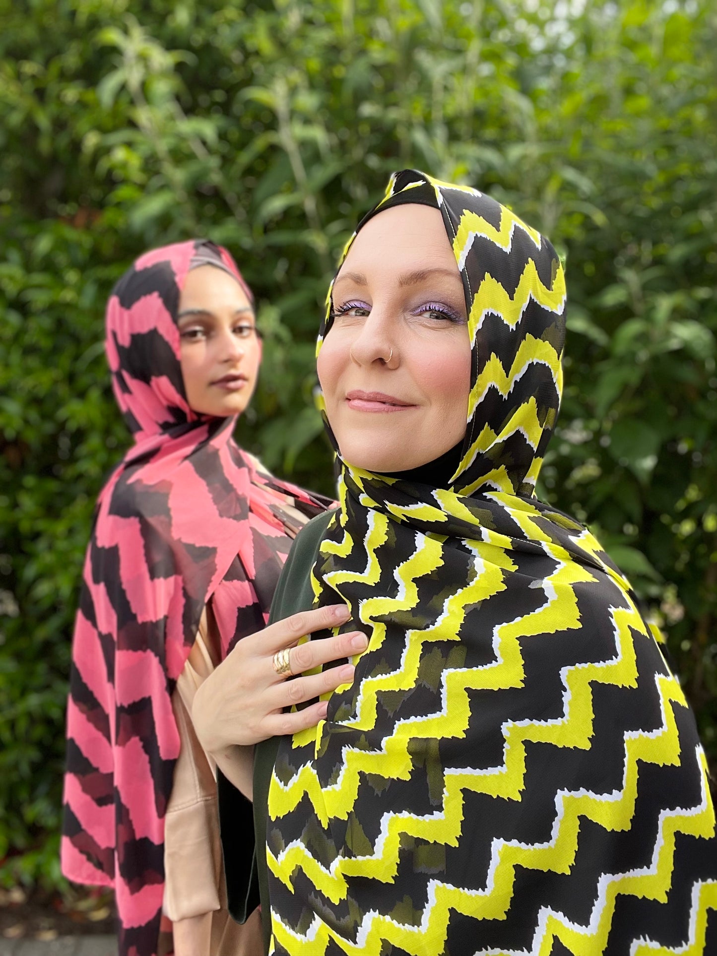 Limited Edition Chiffon Hijab: Lemon Zest Zigzag