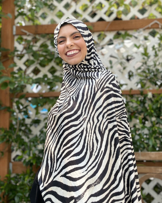 Printed Jersey Hijab: Italian Zebra (two sizes)