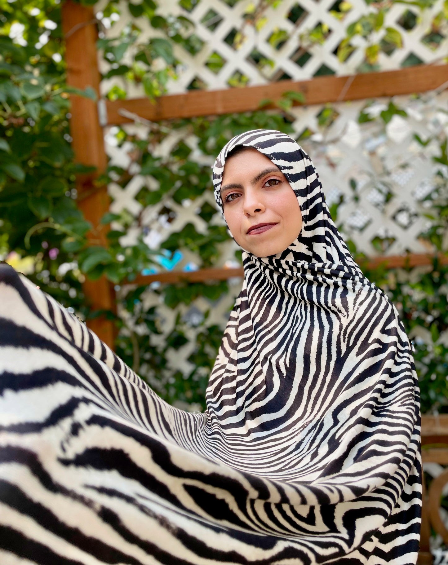 Printed Jersey Hijab: Italian Zebra (two sizes)