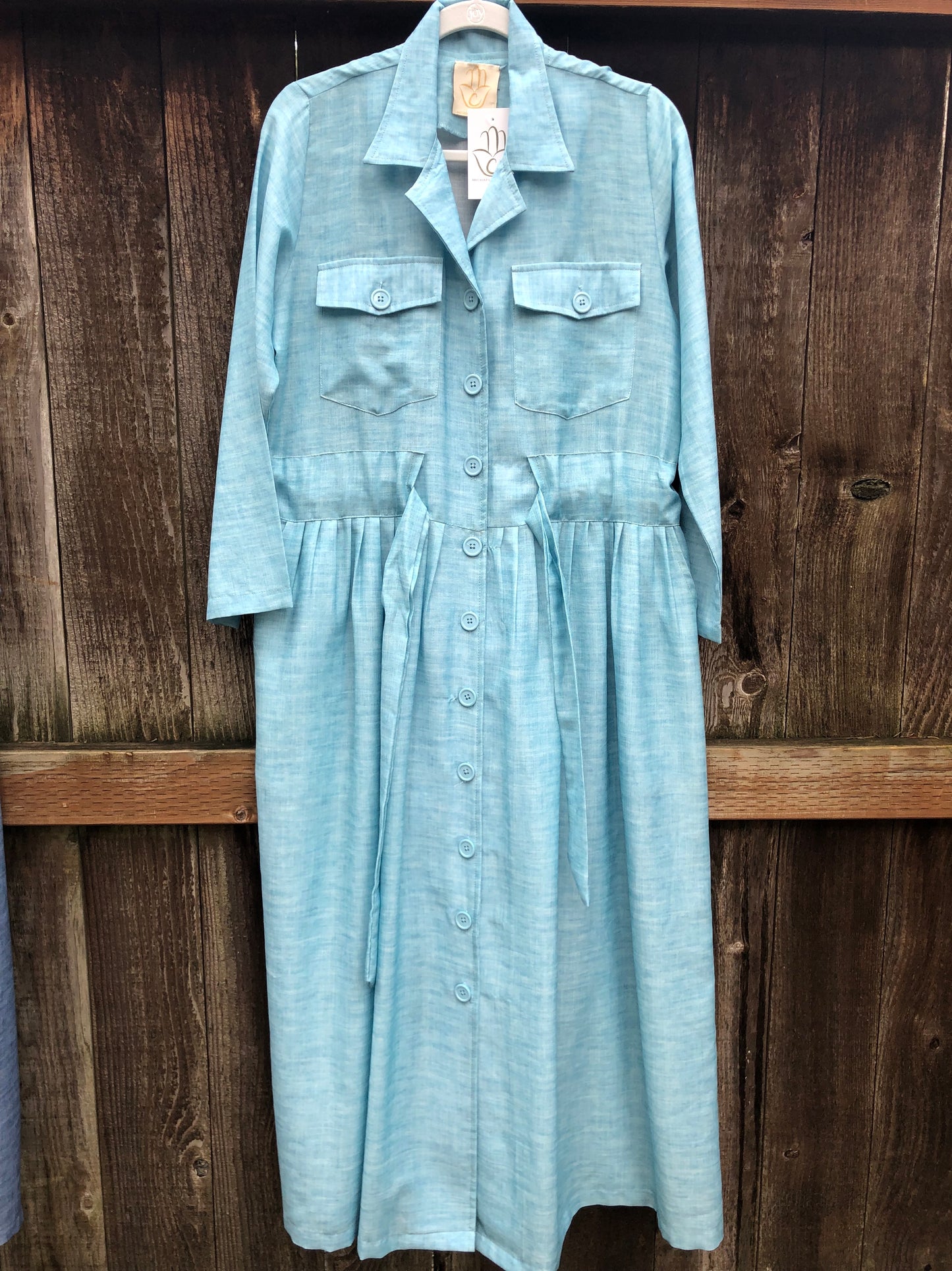 Spring Trench Dress - Turquoise