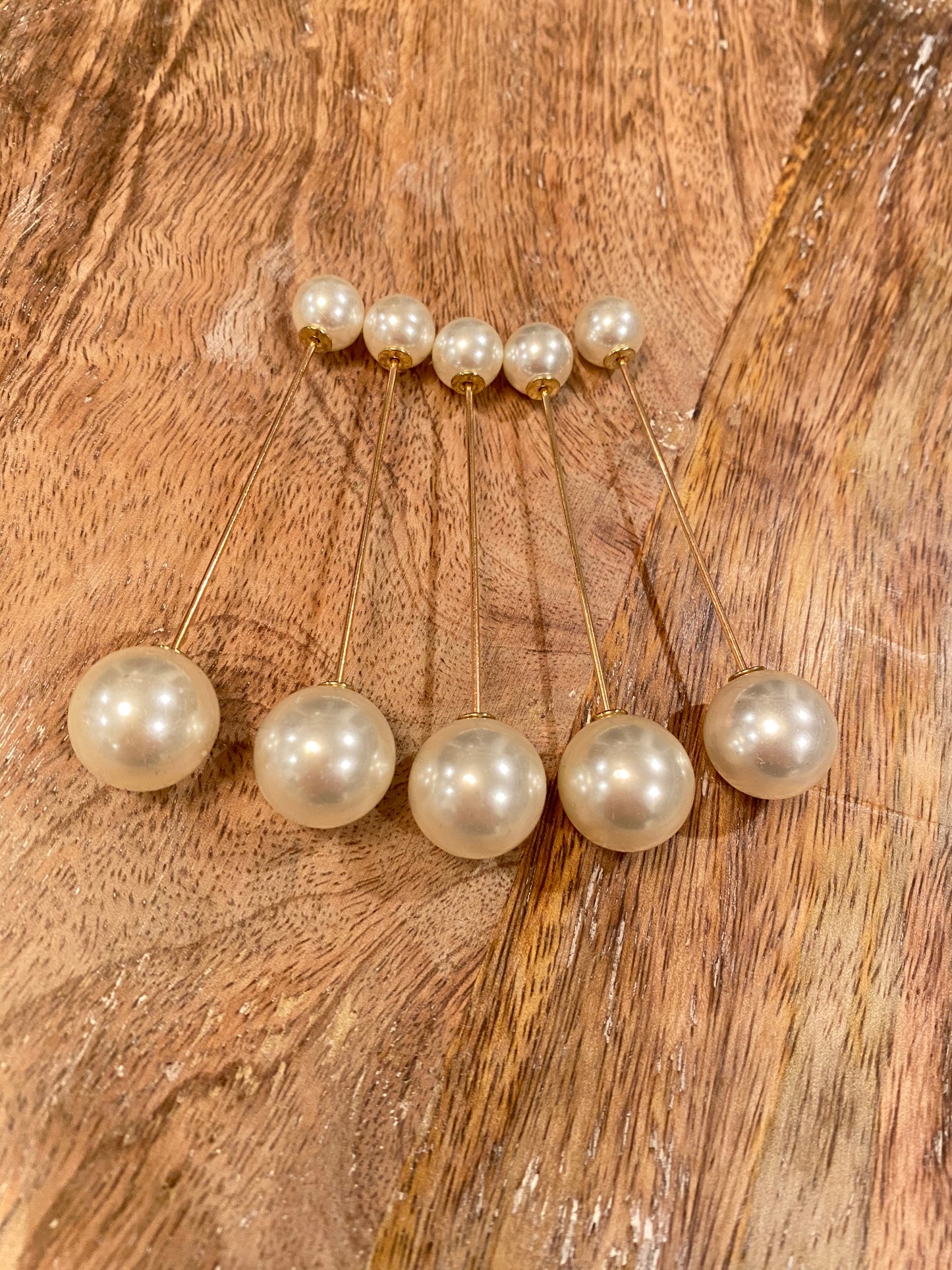 Large Asymmetrical Gold Barbell Pin