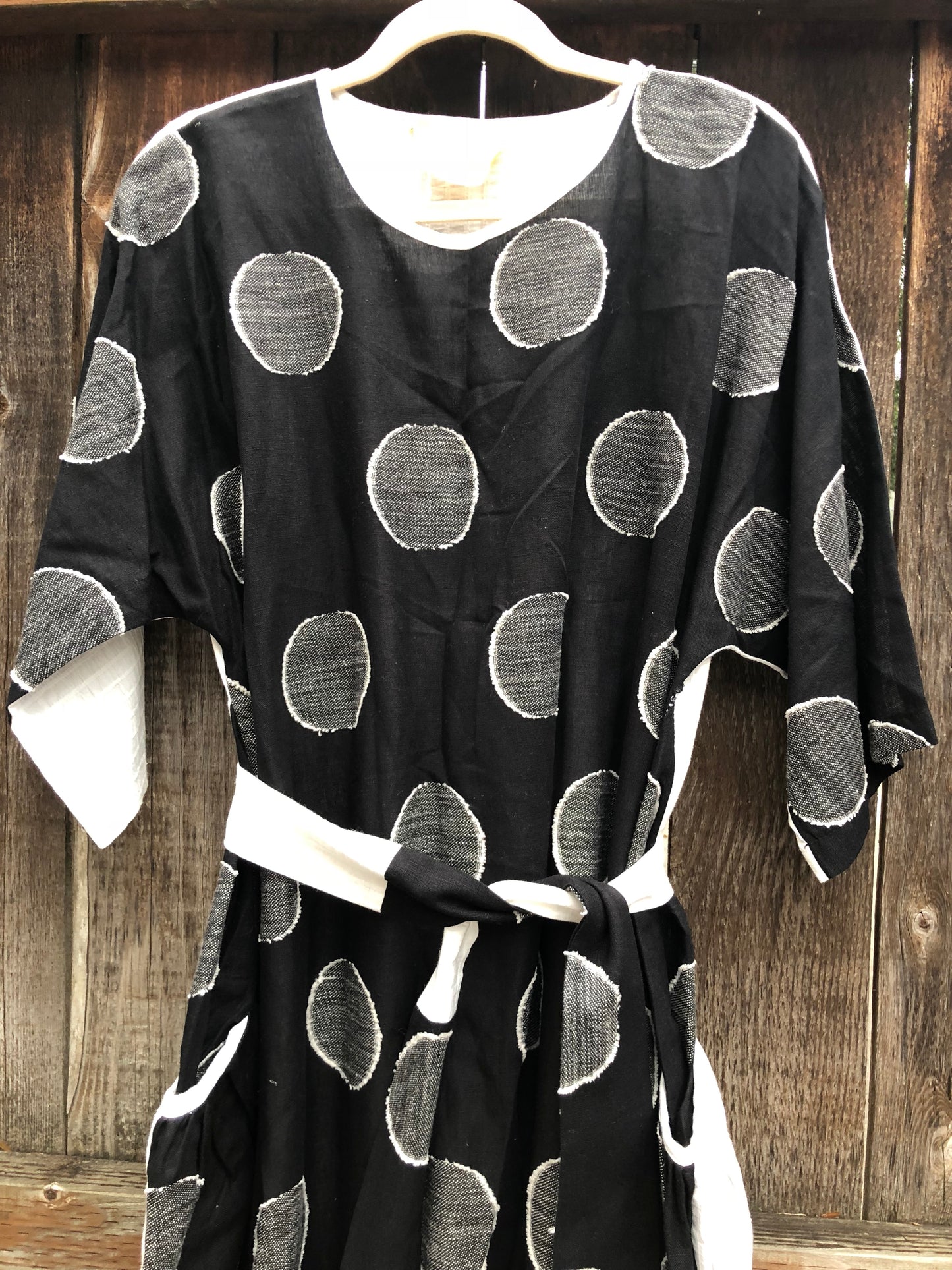 Polka Dot Cotton Caftan Dress