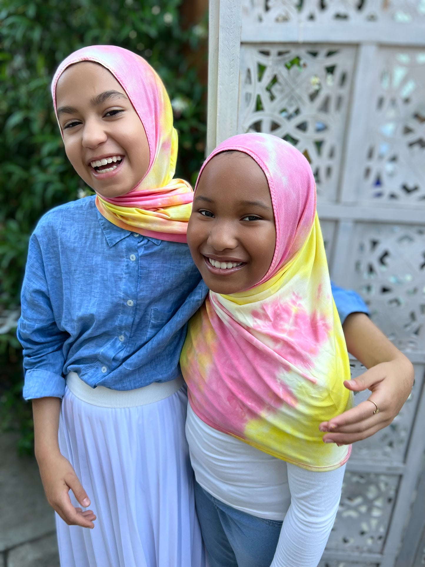 Tie Dye Jersey Hijab: Bubblegum Lemonade