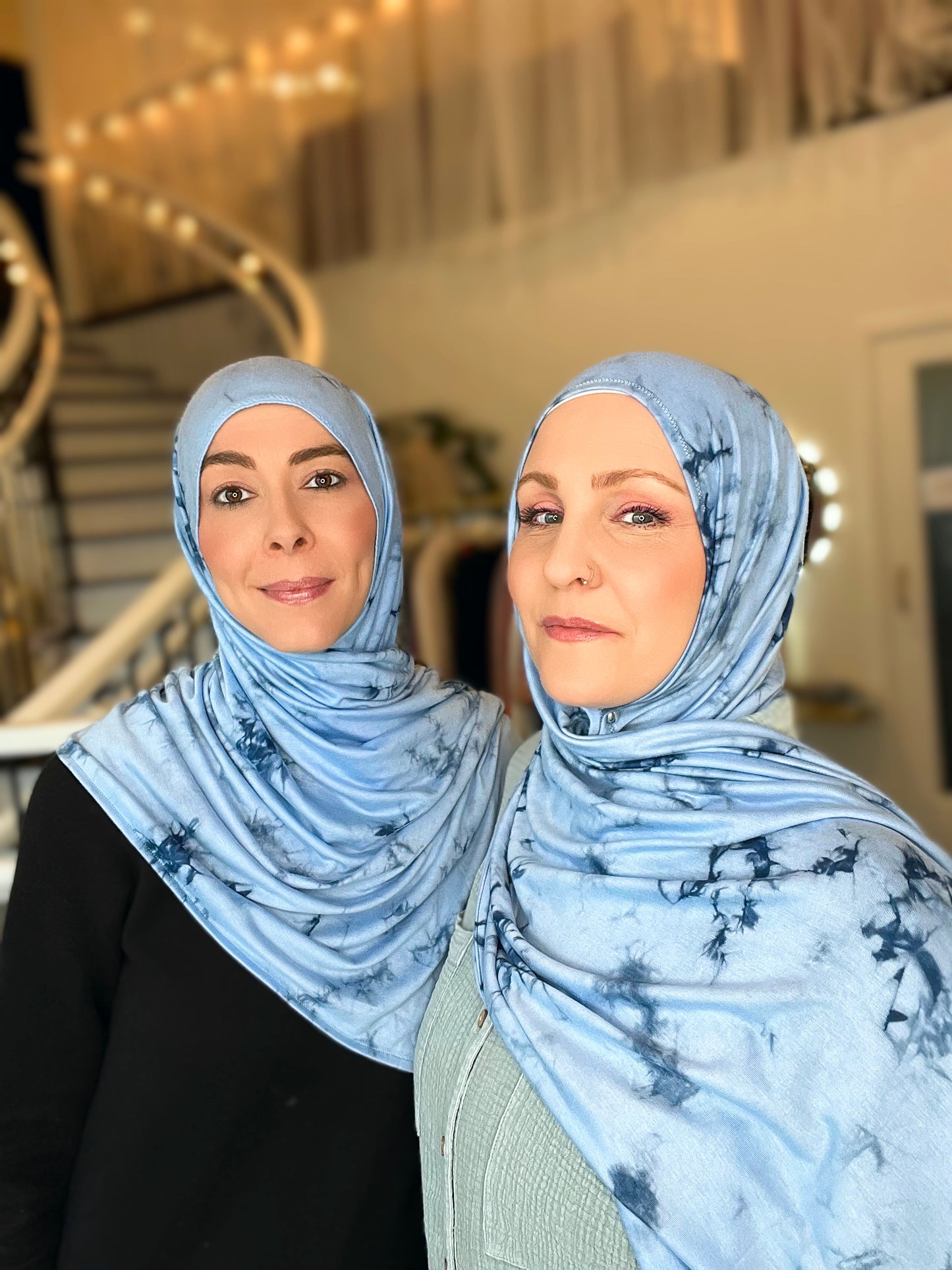 Tie Dye Jersey Hijab: Deep Ocean