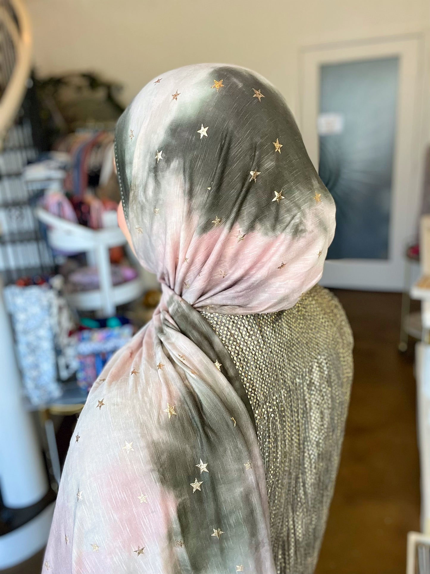 Tie Dye Jersey Hijab: Starry Nights
