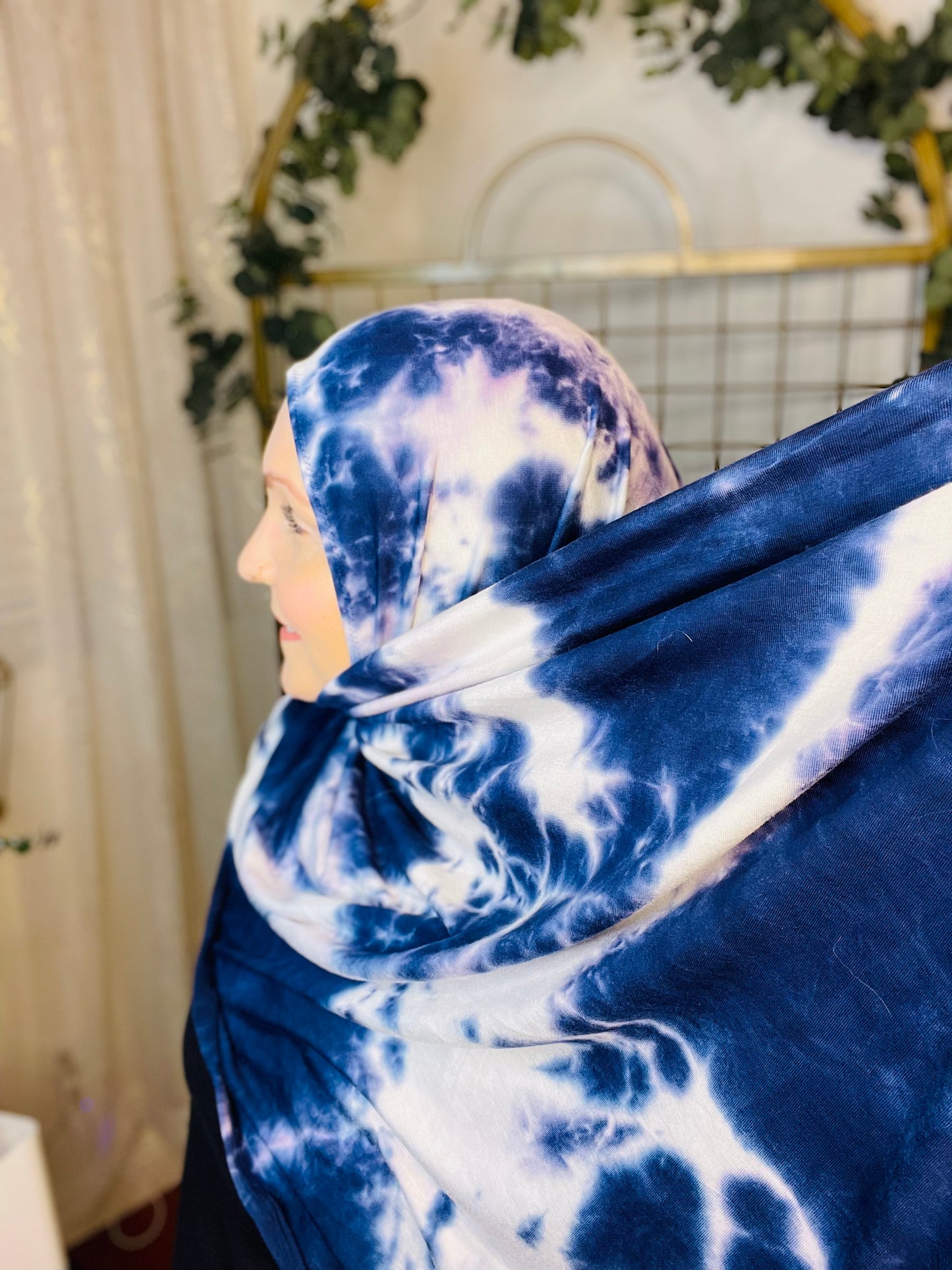Tie Dye Jersey Hijab: Stormy Skies
