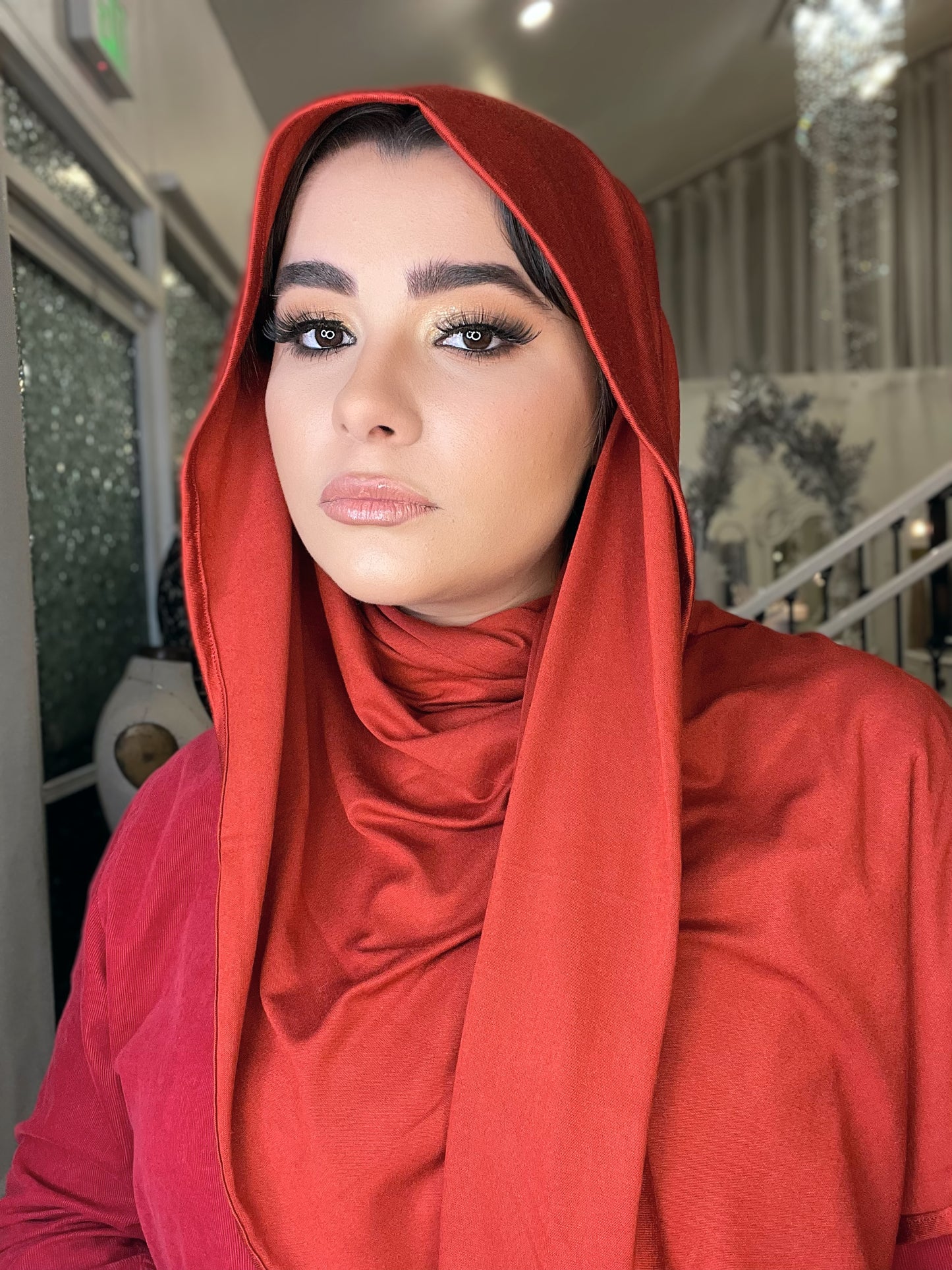 Jersey Hijab: Vivid Auburn Red