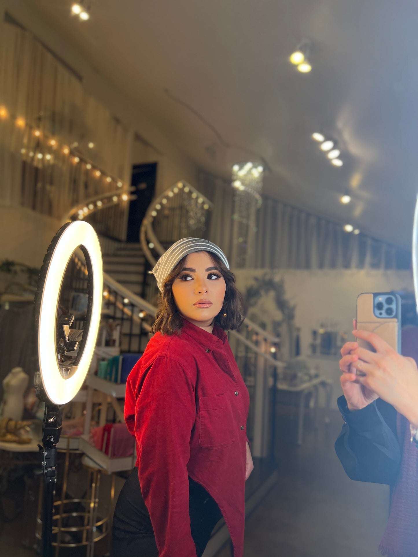 The Zahra Beanie: Heather Grey Stripes