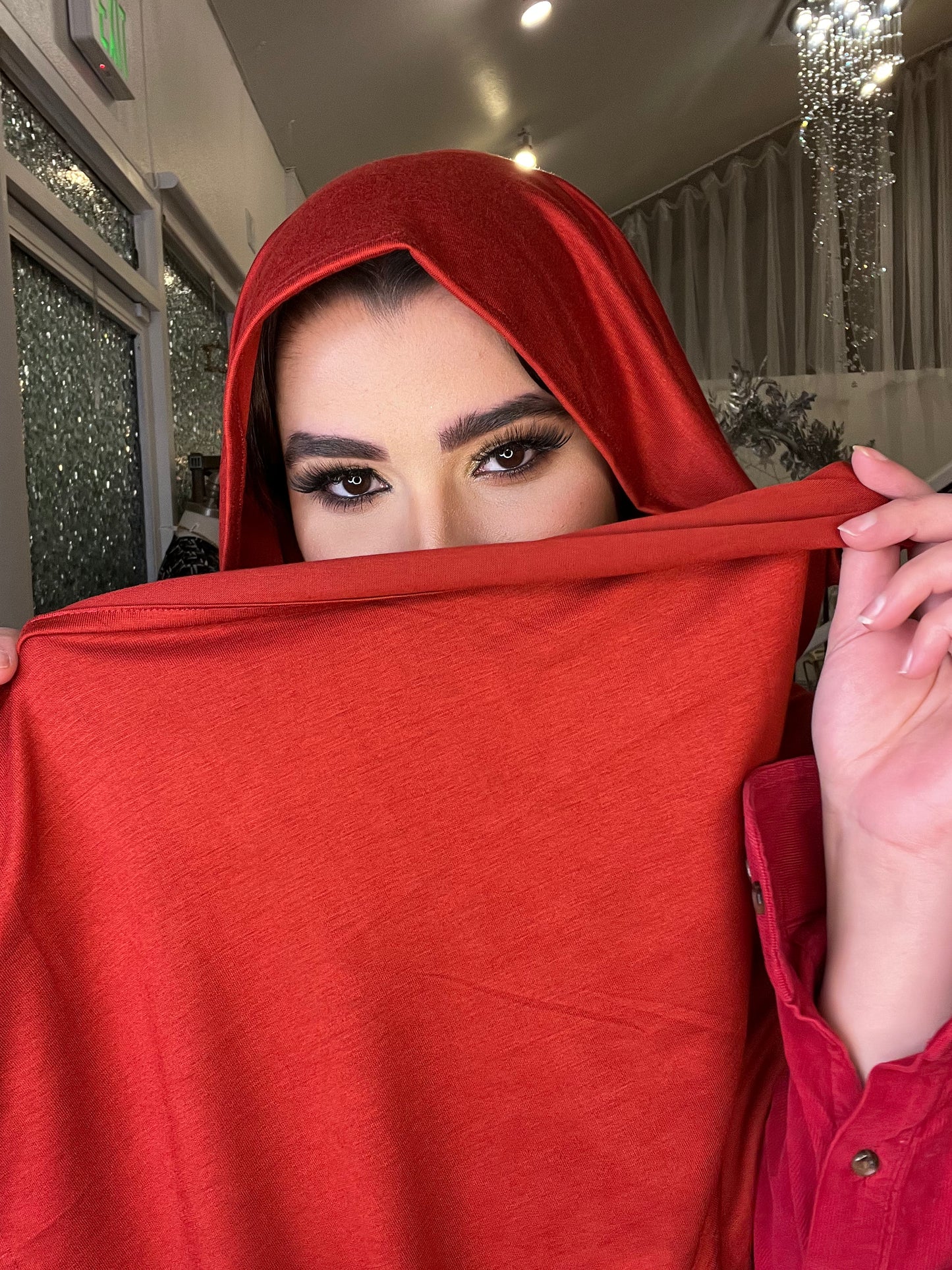 Jersey Hijab: Vivid Auburn Red