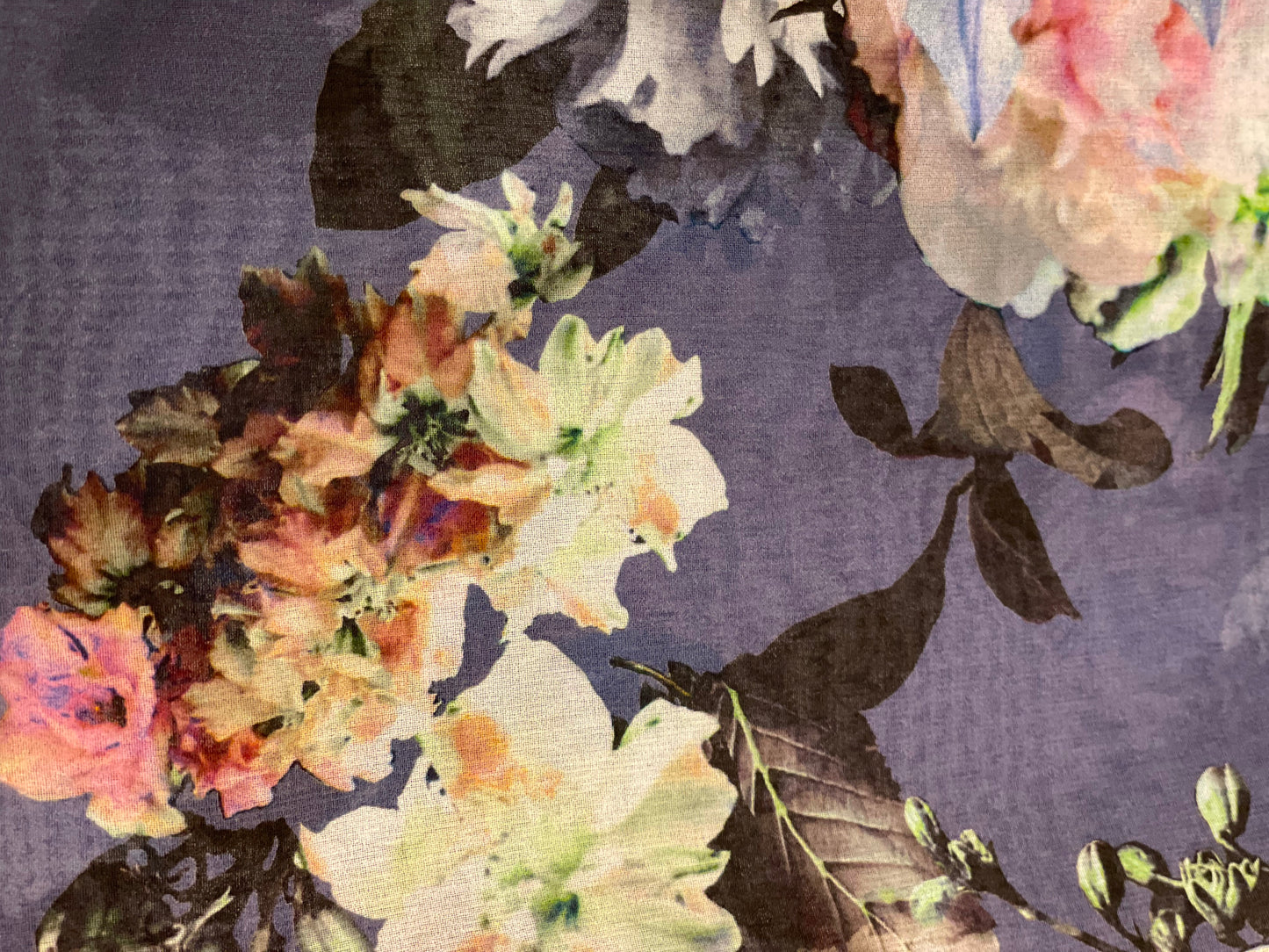 Limited Edition Crepe Chiffon Hijab: Italian Cerulean Floral