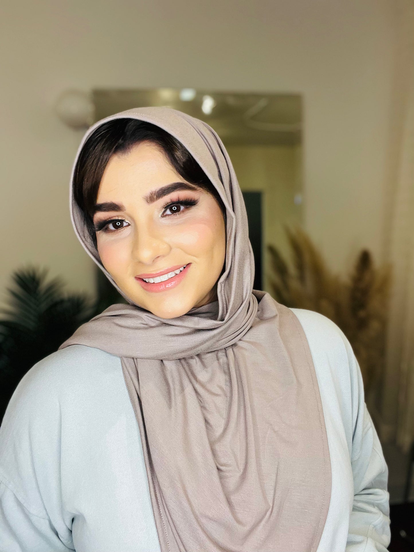 Jersey Hijab: Deep Cement Taupe