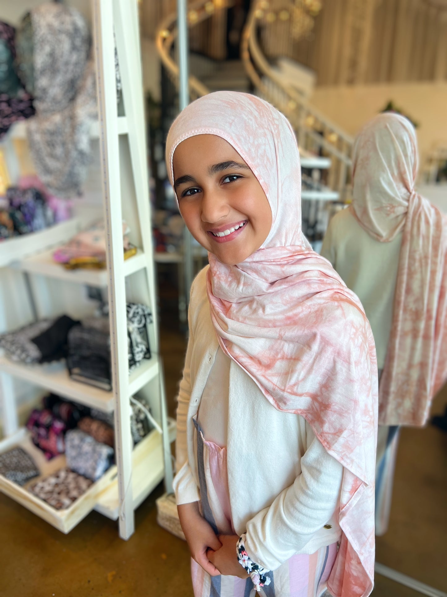 Tie Dye Jersey Hijab: Pale Pink