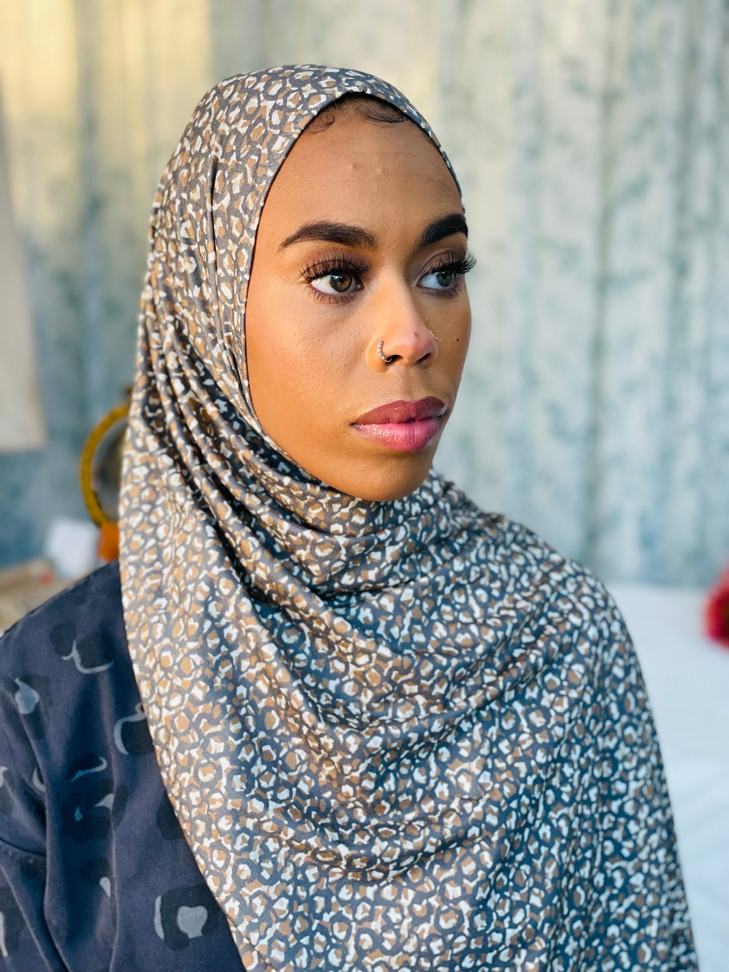 Printed Jersey Hijab: Italian Coyote