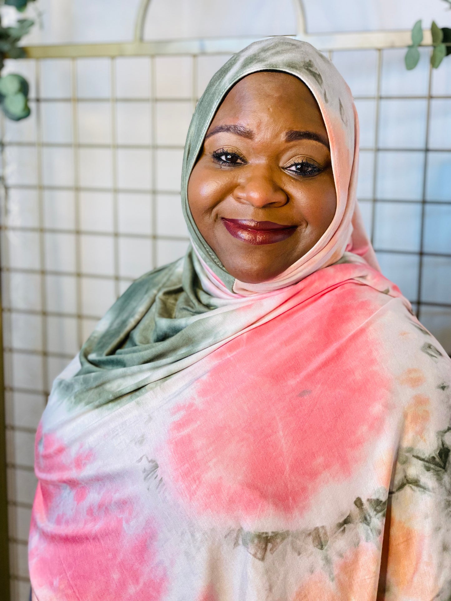 Tie Dye Jersey Hijab: Watermelon Mojito
