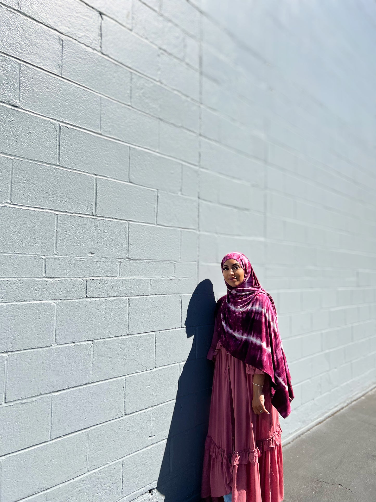 Tie Dye Jersey Hijab: Deep Vimto