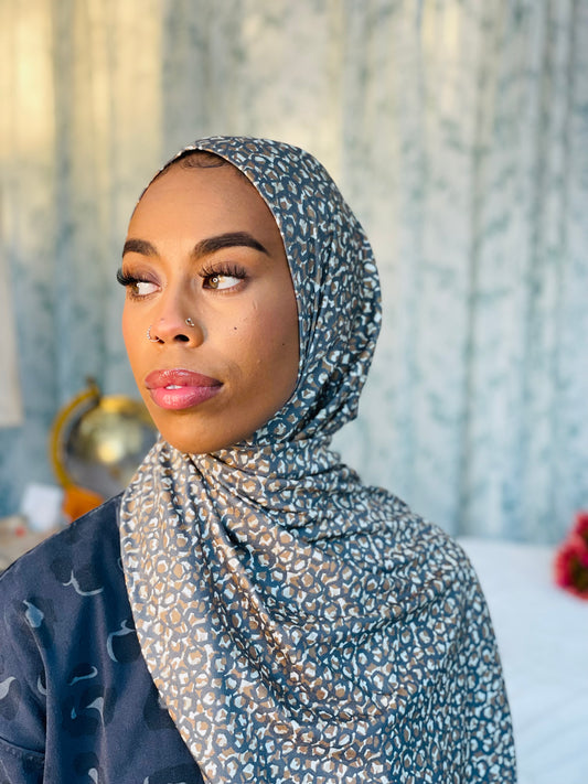 Printed Jersey Hijab: Italian Coyote