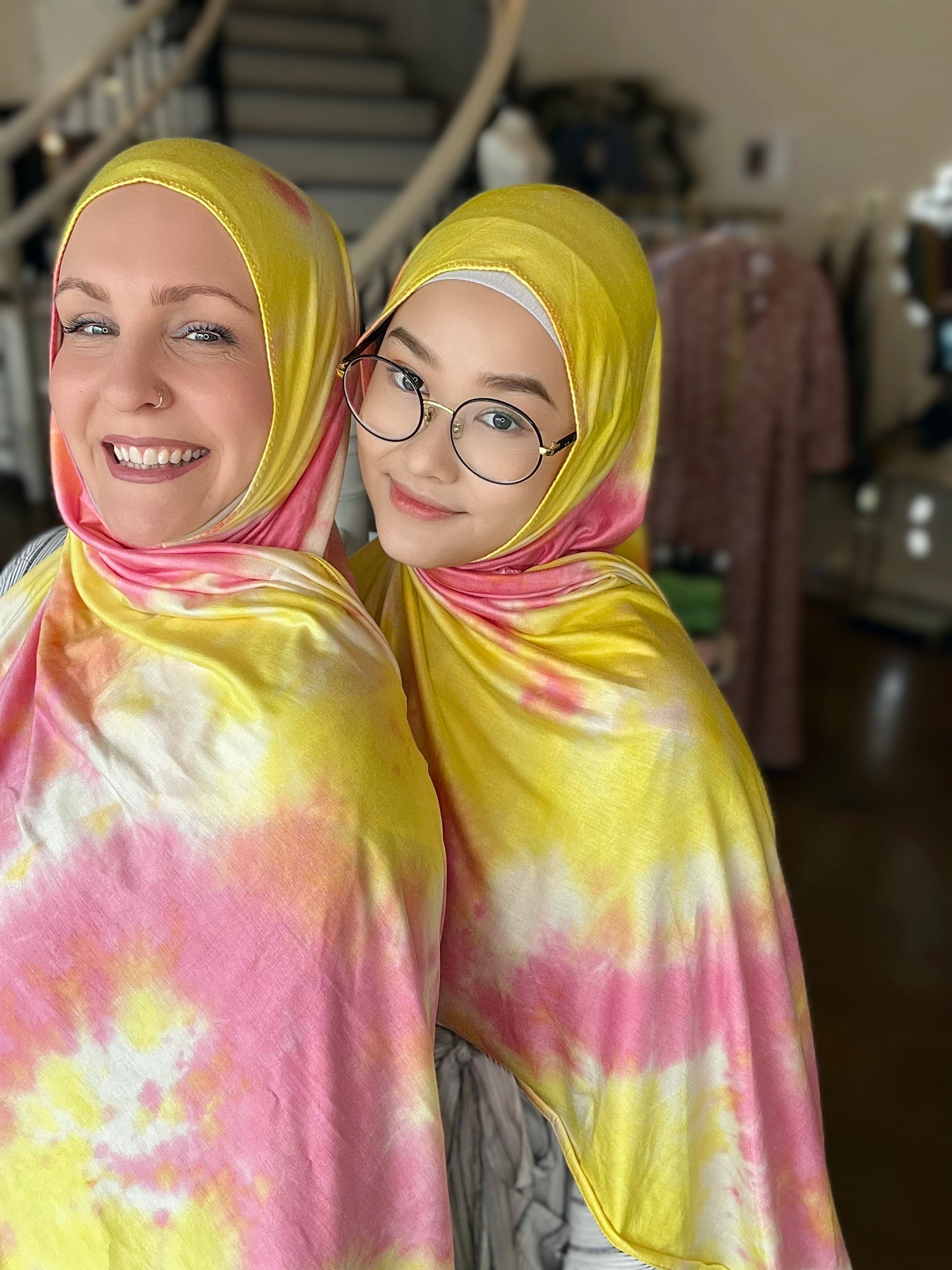 Tie Dye Jersey Hijab: Bubblegum Lemonade