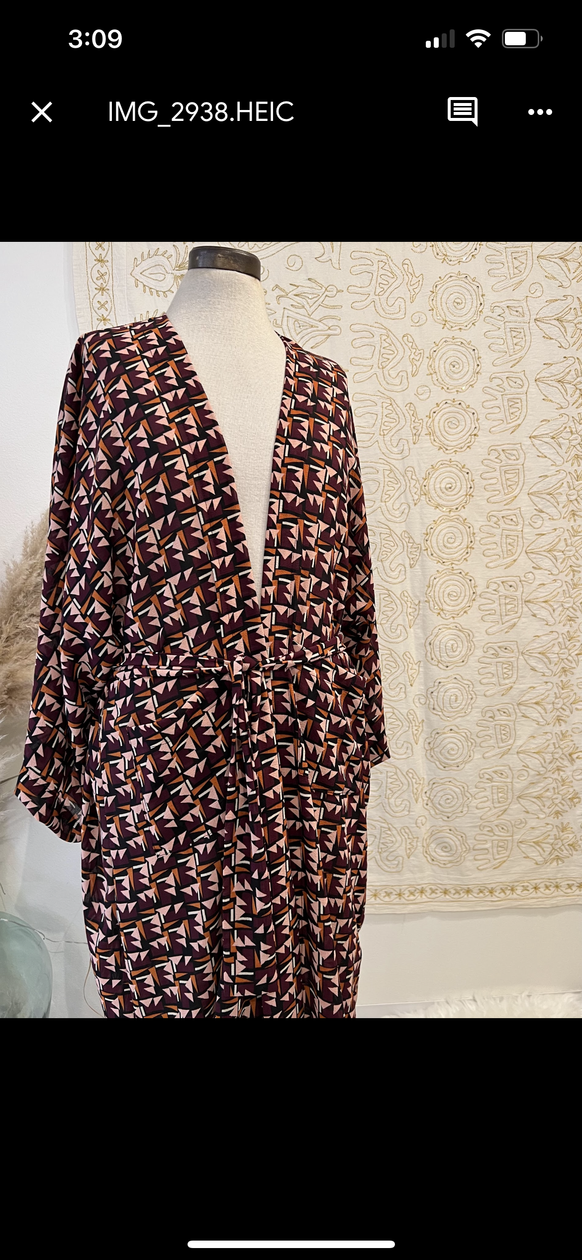Signature MC Kimono: Geometric Bordeaux