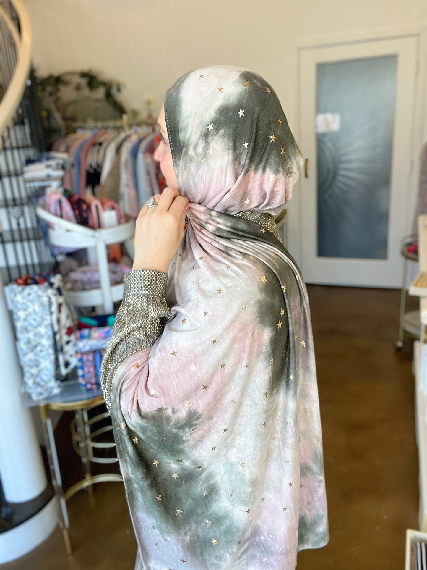 Tie Dye Jersey Hijab: Starry Nights