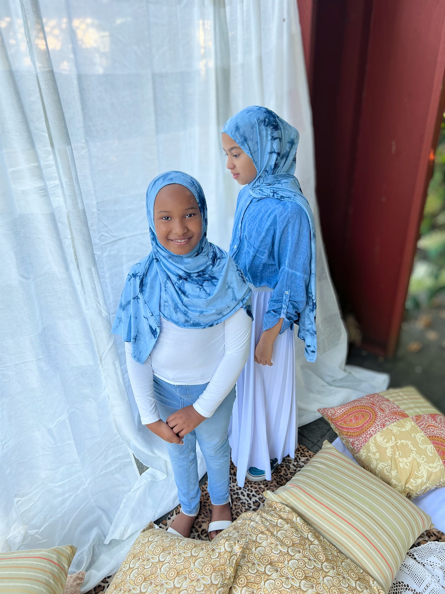 Tie Dye Jersey Hijab: Deep Ocean