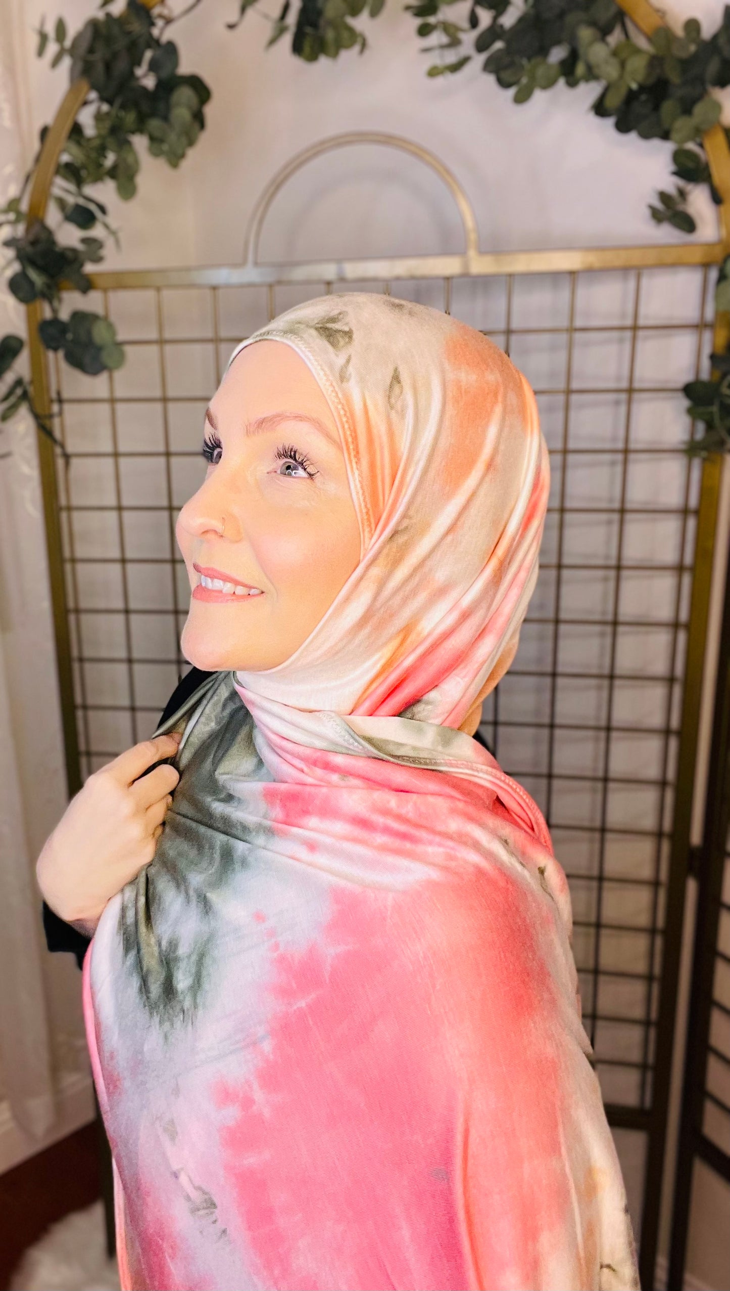 Tie Dye Jersey Hijab: Watermelon Mojito