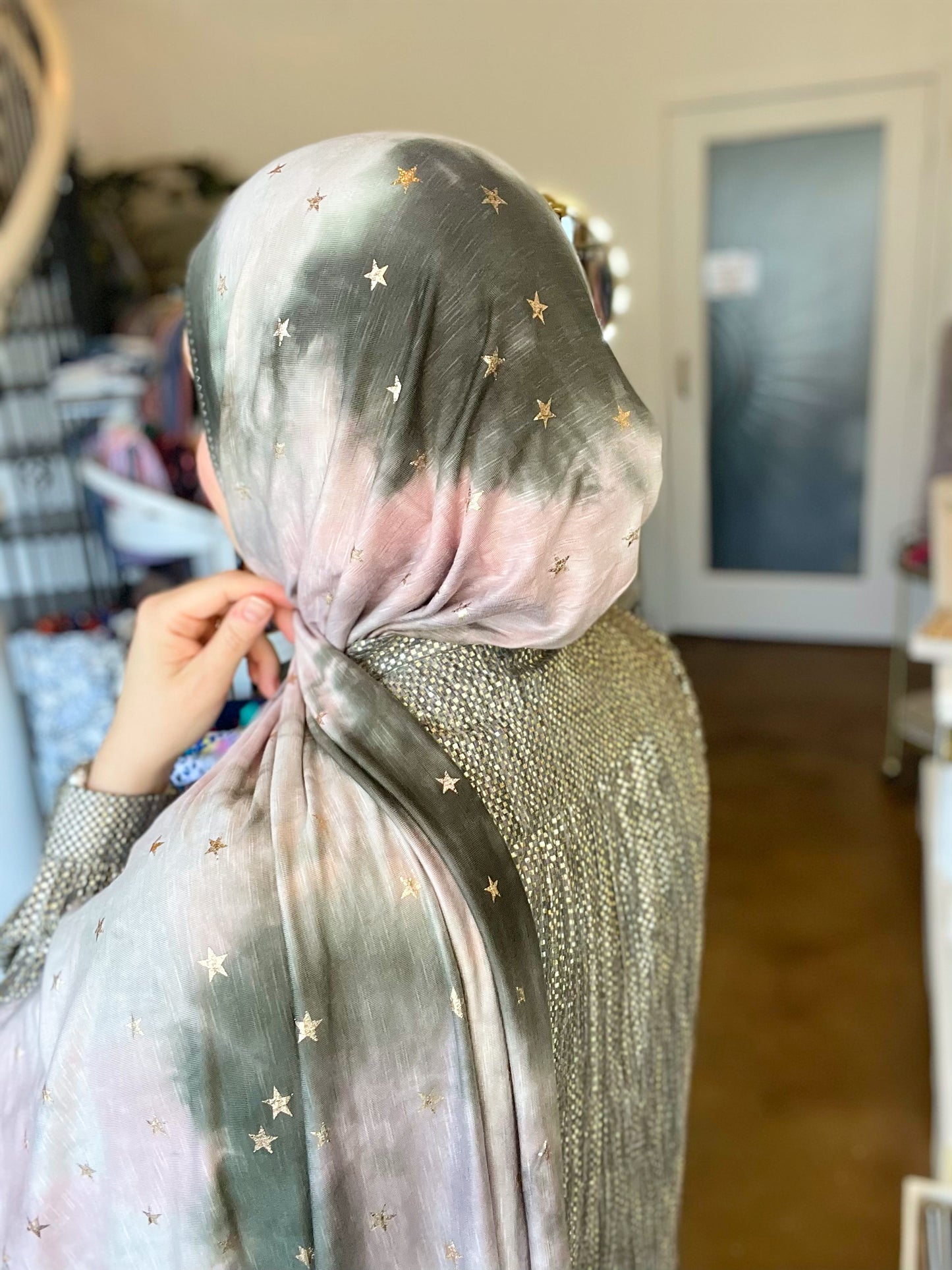 Tie Dye Jersey Hijab: Starry Nights