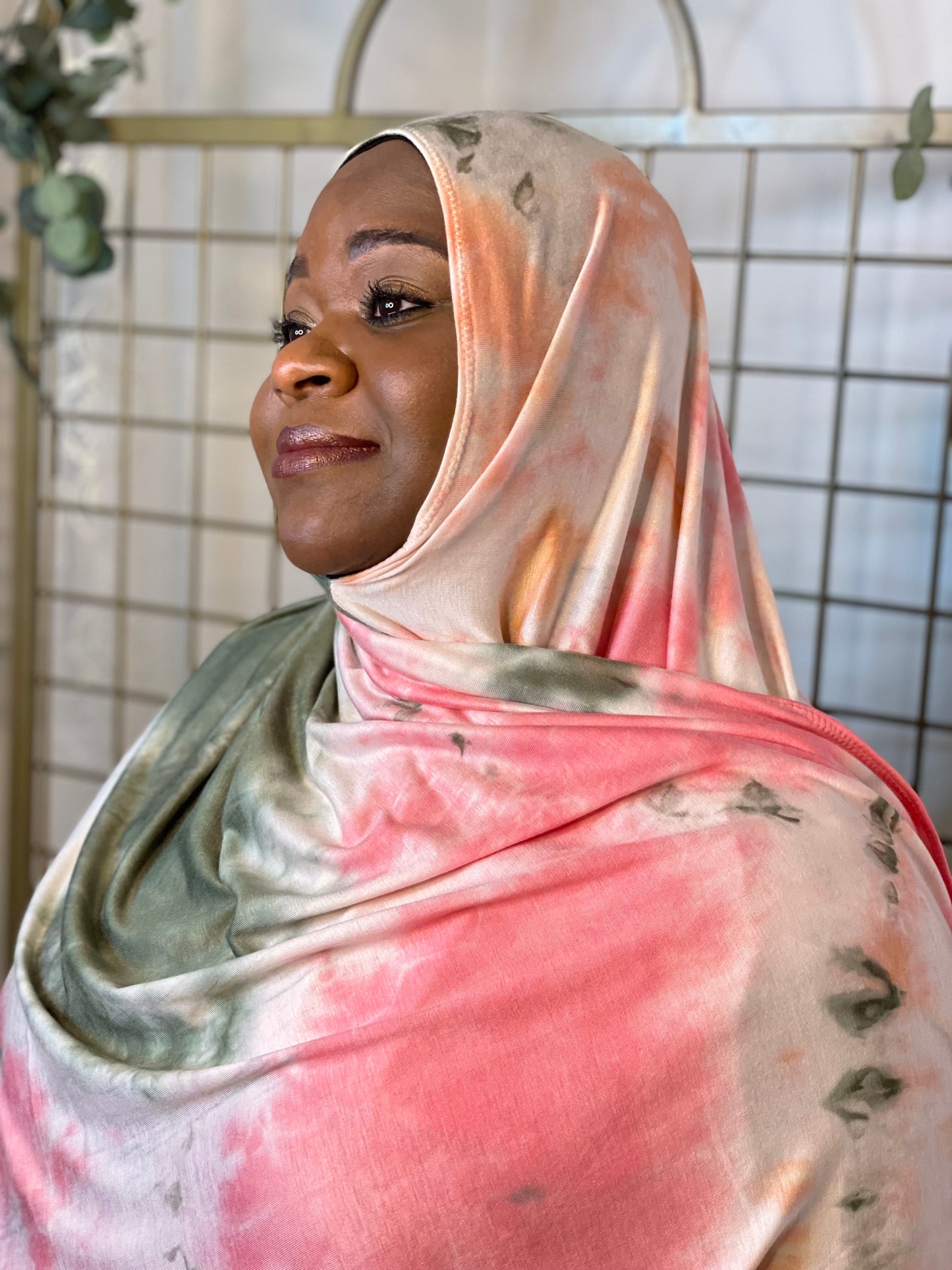 Tie Dye Jersey Hijab: Watermelon Mojito